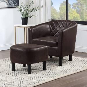 Breighton Home Take a Seat Roosevelt Accent Chair with Ottoman - 1 of 4