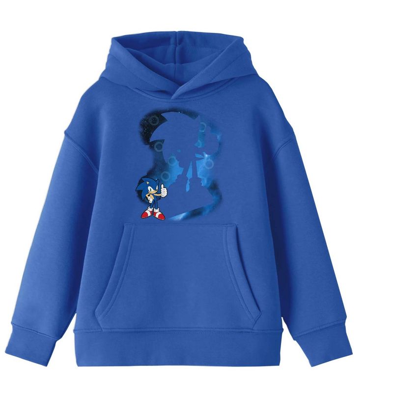Sonic The Hedgehog Thumbs Up Sonic Shadow Youth Royal Blue Sweatshirt, 1 of 3