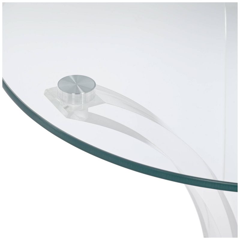 Studio 55D Felicity Modern Acrylic Round Accent Table 18" Wide Clear Tempered Glass Tabletop Curved Legs for Living Room Bedroom Bedside Entryway Home, 5 of 10