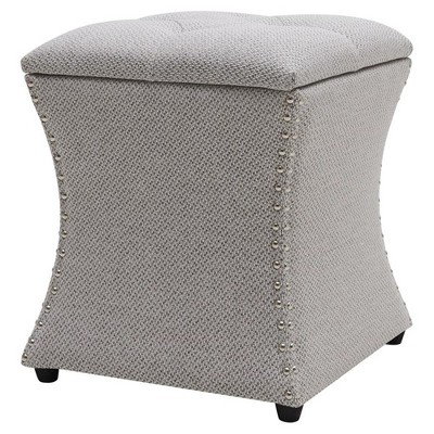 New Pacific Direct Amelia Nailhead Tufted Storage Ottoman
