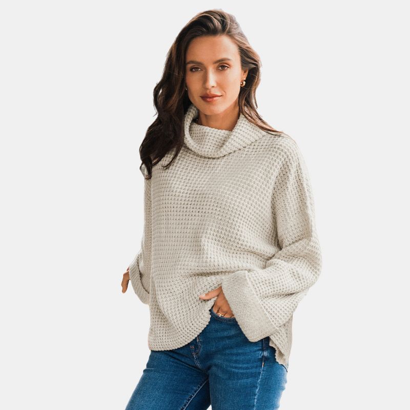 Women's Turtleneck Drop Shoulder Sweater - Cupshe, 1 of 8