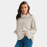 Women's Turtleneck Drop Shoulder Sweater - Cupshe