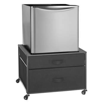 mDesign Small Portable Mini Fridge Storage Cart with Wheels and Drawers