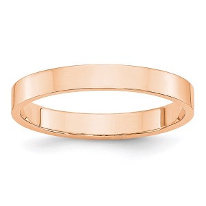 Black Bow Jewelry 3mm 10K Rose, White, or Yellow Gold Lightweight Flat Standard Fit Band - 1 of 3