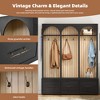 KWPZQEB Hall Tree with Bench & 3 Large Storage Drawers, 3-in-1 Entryway Bench with 8 Coat Hooks & Open storage rack for Mudroom, Living Room - 4 of 4