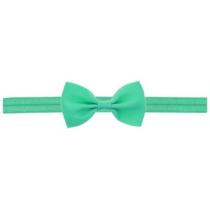 MyKids-Usa Newborn Baby Small Size Bow Patched Pattern Solid Color Elastic Headband - 1 of 4