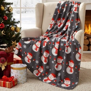 Lomsoe Christmas Blanket Red Reindeer Flannel Throw Warm Blanket for Couch Bedroom Bed Sofa Office Winter Travel. - 1 of 4