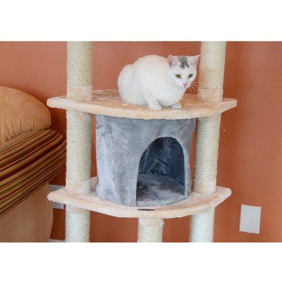 Blanched Almond 64" Freestanding Cat Tree with Sisal Posts