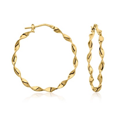 Ross-Simons Italian 18kt Gold Over Sterling Twisted Hoop Earrings