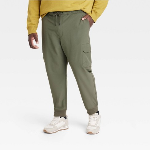 Men's Big & Tall Tapered Fleece Cargo Jogger Pants - Goodfellow & Co™ Olive  Green 5XLT