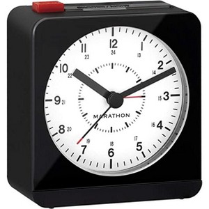 Marathon Analog Classic Sleek & Stylish Desk Alarm Clock With Auto Ambient Night Light - 1 of 4