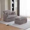 Convertible Compressed Sofa Chair with Ottoman, Modern Corduroy Fabric Armchair for Small Spaces, Living Room, Dorm, or Apartment - 3 of 4