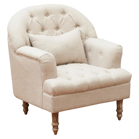 Anastasia Tufted Chair Beige Christopher Knight Home Target