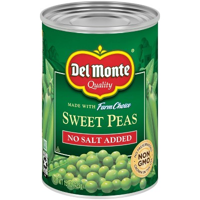 Del Monte No Salt Added Sweet Peas - 15oz