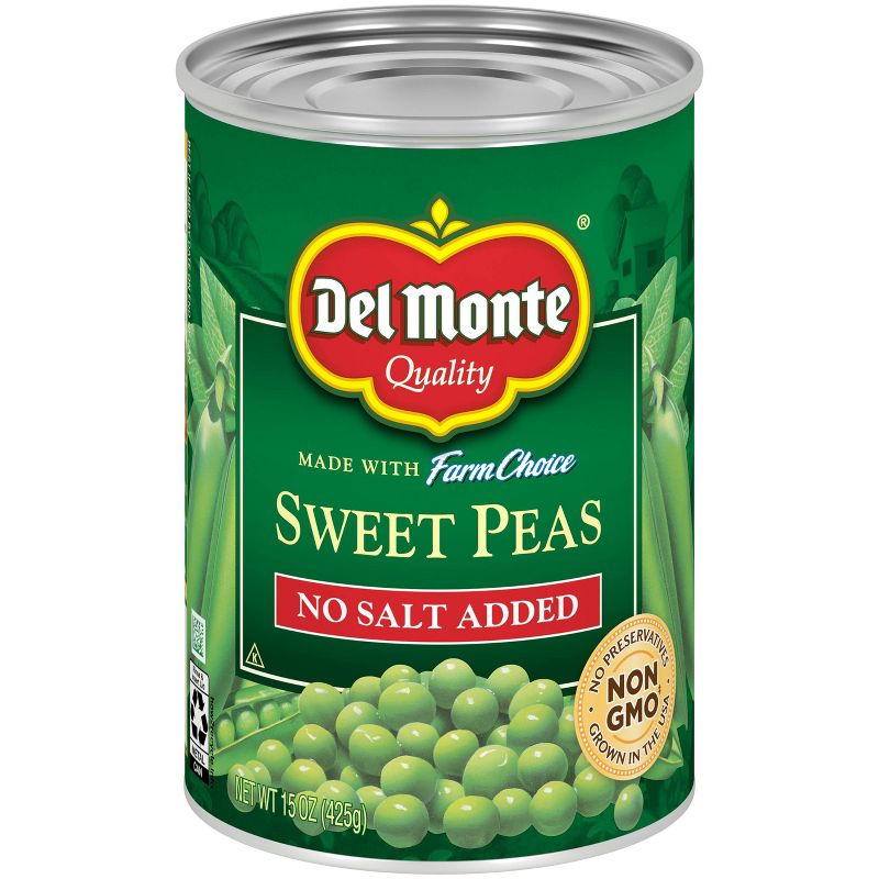 Del Monte No Salt Added Sweet Peas - 15oz, 1 of 5