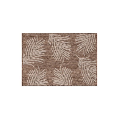 World Rug Gallery Contemporary Palm Leaves Textured Flat Weave Indoor/Outdoor Area Rug