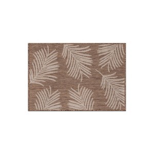 World Rug Gallery Contemporary Palm Leaves Textured Flat Weave Indoor/Outdoor Area Rug - 1 of 4