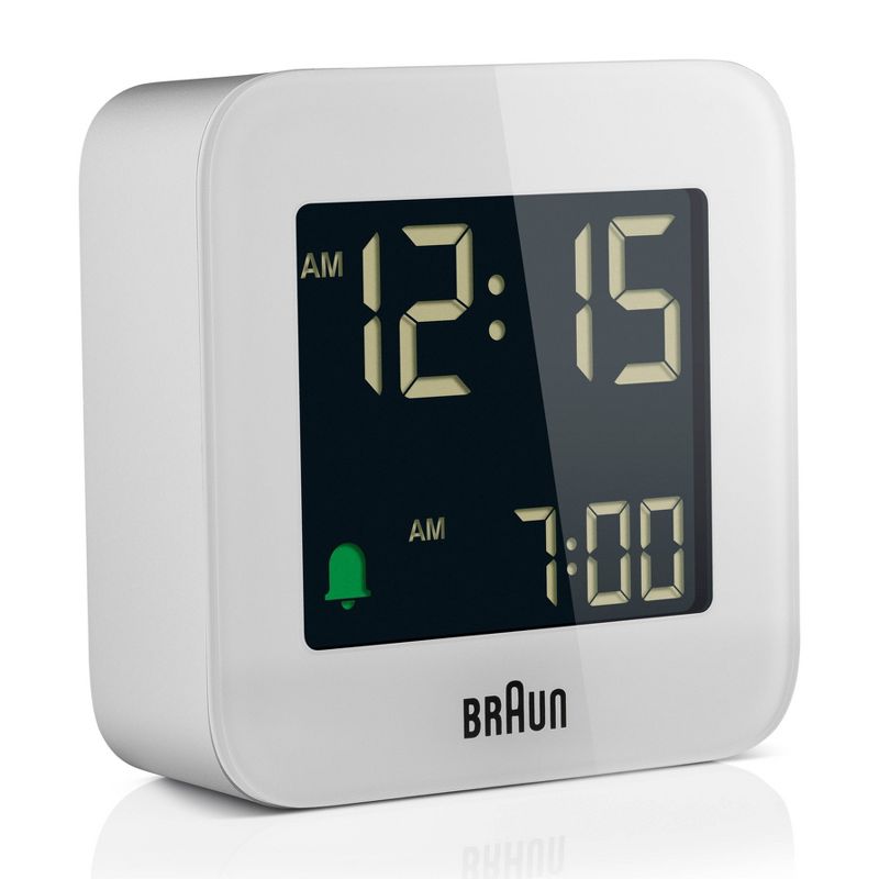 Braun Digital Compact Travel Alarm Clock with Snooze and Negative LCD Display, 4 of 11