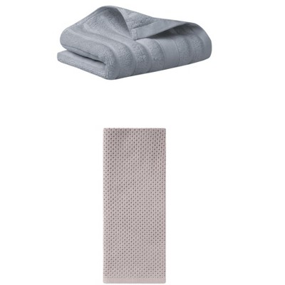 REGALWOVEN Solid Cotton Decorative Hand Towels for Bathroom Hotel and Spa 14" x 30"/13" x 30" 2 Pcs