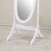 SEVOBAL Bathroom Vanity Mirrors Elegant Round Mirror with Durable Anti Rust Aluminum Frame Compact Functional, White, 22.5"*16"*59.25" - 3 of 4