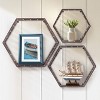 Sorbus Metal Wire Hexagon Design Wall Mounted Floating Shelves, Set of 3 - Bronze - 4 of 4