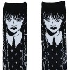 Wednesday Addams Socks Women's Creepy Walk Juniors One Size Crew Sock 1 Pair Black - 3 of 4