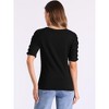 Allegra K Women's Half Sleeve Boat Neck Stretchy Basic Summer Casual Shirt - 3 of 4
