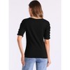 Allegra K Women's Half Sleeve Boat Neck Stretchy Basic Summer Casual Shirt - image 3 of 4