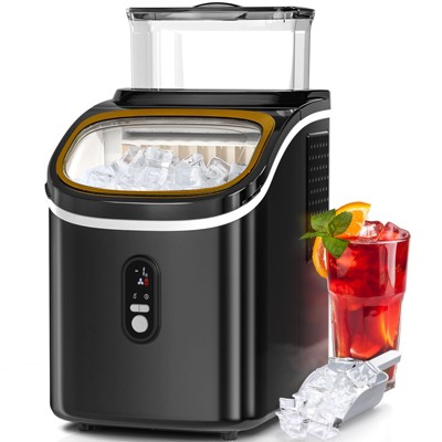 R.W.FLAME Countertop Ice Maker,30 lbs/day, features 2 water-filling options,self-cleaning,24H timer,16 Cubes in 13 Mins,Ideal for home,office,camping