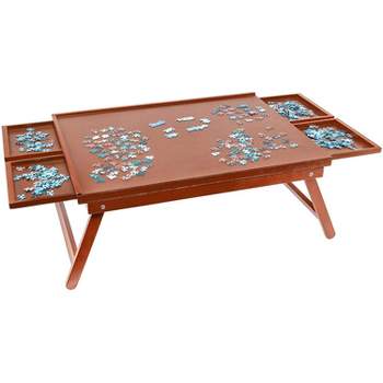 WOOD CITY Puzzle Board, 1000 Piece Wooden Jigsaw Puzzle Board with Drawers,  29” x 22” Portable Puzzle Table with Covers and Lazy Susan, Rotating Jigsaw  Puzzle Table for Kids and Adults 