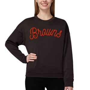 NFL Cleveland Browns Women's Long Sleeve Crew Neck Fleece - 1 of 3