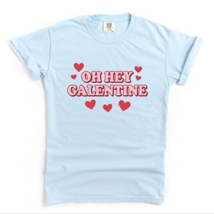 Oh Hey Galentine Hearts - Women's Garment Dyed Graphic T-Shirt - 1 of 4