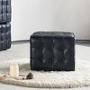 Sapphtopaz Upholstered Ottoman Genuine Leather Grid Bench Foot Stool with Biscuit Tufted Foot Stools Ottoman for Living Room, Entryway, Indoor - 4 of 4