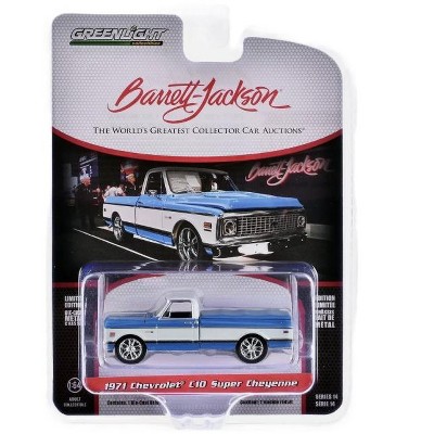 Green Light 1971 Chevrolet C10 Super Cheyenne - Blue 1:64 Scale