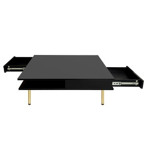 NicBex 33.4 Inch High Gloss Square Coffee Table with 2 Drawers and Open Shelf,Center Table for Living Room,Bedroom - 1 of 4