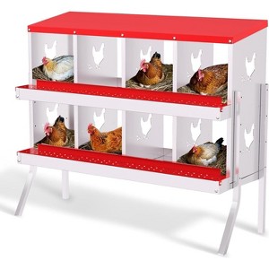 Galvanized Steel Nesting Box, 6-10 Hole Roll-Away Design w/ Ventilation - 1 of 4