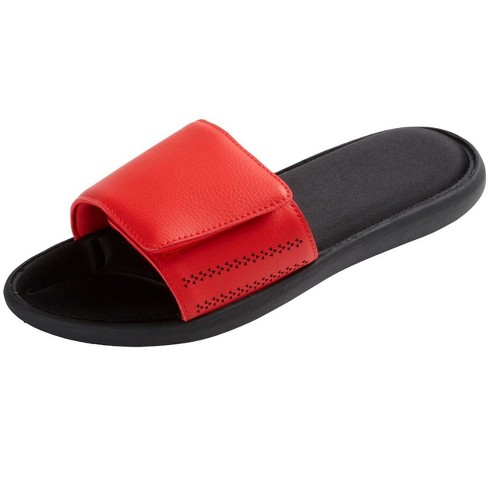 Kingsize Men s Memory Foam Slide Sandal 14 Ew Red Target