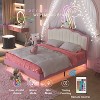 TIRAMISUBEST Twin/Full Size Upholstered Princess Bed with Crown Headboard, Kids Platform Bed Frame with LED Light - 4 of 4