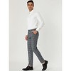 Lars Amadeus Men's Plaid Printed Slim Fit Flat Front Business Dress Pants - 4 of 4