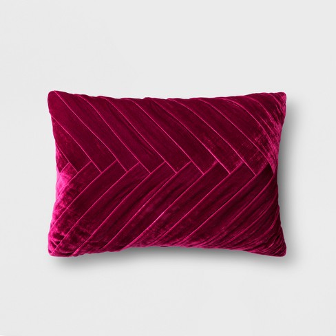 Merlot Pleated Velvet Lumbar Pillow Opalhouse Target