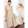 INSPIRE CHIC Women's Business Casual Work Sleeveless Boat Neck A Line Midi Dresses - 2 of 4