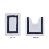 Hotel 2 PC Bath Rug 100% Premium Cotton Tufted Weave Two Tone Reversible Bathroom Rug, Super Soft Absorbent, Machine Washable Bath Mat - 2 of 4