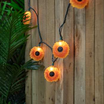 Northlight 10-Count Sunflower Patio Light Set, 6ft Green Wire