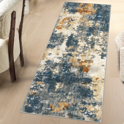 Modern Abstract Area Rug Washable Rug Soft Foldable Accent Rug Low Pile stain-Resistant Rugs
