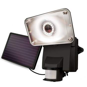Maxsa Innovations Solar Powered Motion Activated Security Floodlight with 20 SMT LEDs Black