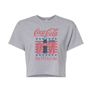 Women's - Coca-cola - Say Yes To Coke- Juniors Cropped Graphic T-shirt Cropped Graphic T-Shirt - 1 of 4