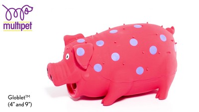 Multipet Latex Polka Dot Pig Dog Toy Blue 9