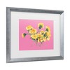 Trademark Fine Art - Ania Zwara  Yellow Dandelions On Pink Matted Framed Art - 3 of 4