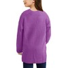 Cardigan for Girls Open Front Sweater Long Sleeve Loose Fit Sweater Jacket,Purple - 2XL - 2 of 4