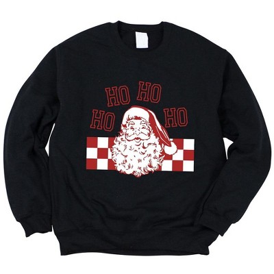 Simply Sage Market Women's Graphic Sweatshirt Ho Ho Ho Checkered